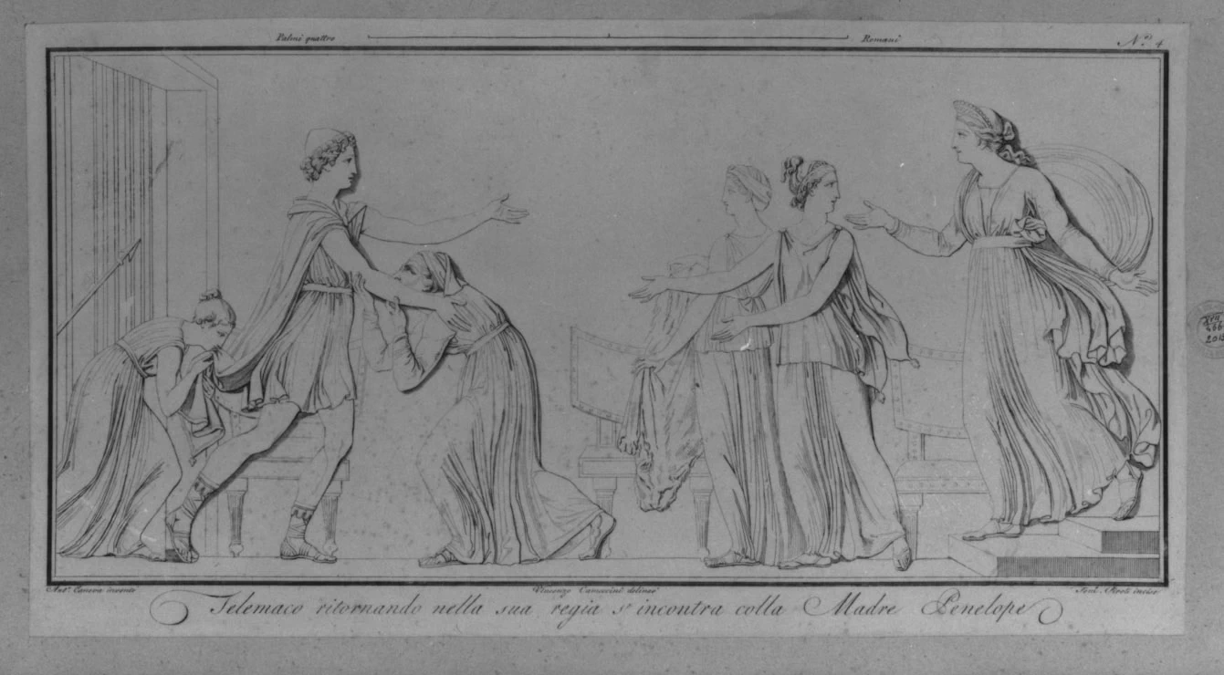 Telemaco ritornando nella sua regia s'incontra colla Madre Penelope - Collezione Remondini, Bassano del Grappa, Vicenza